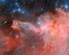 Nueva imagen revelada del “siniestro” glóbulo cometario conocido como “La Mano de Dios” mientras estrellas masivas lo desgarran